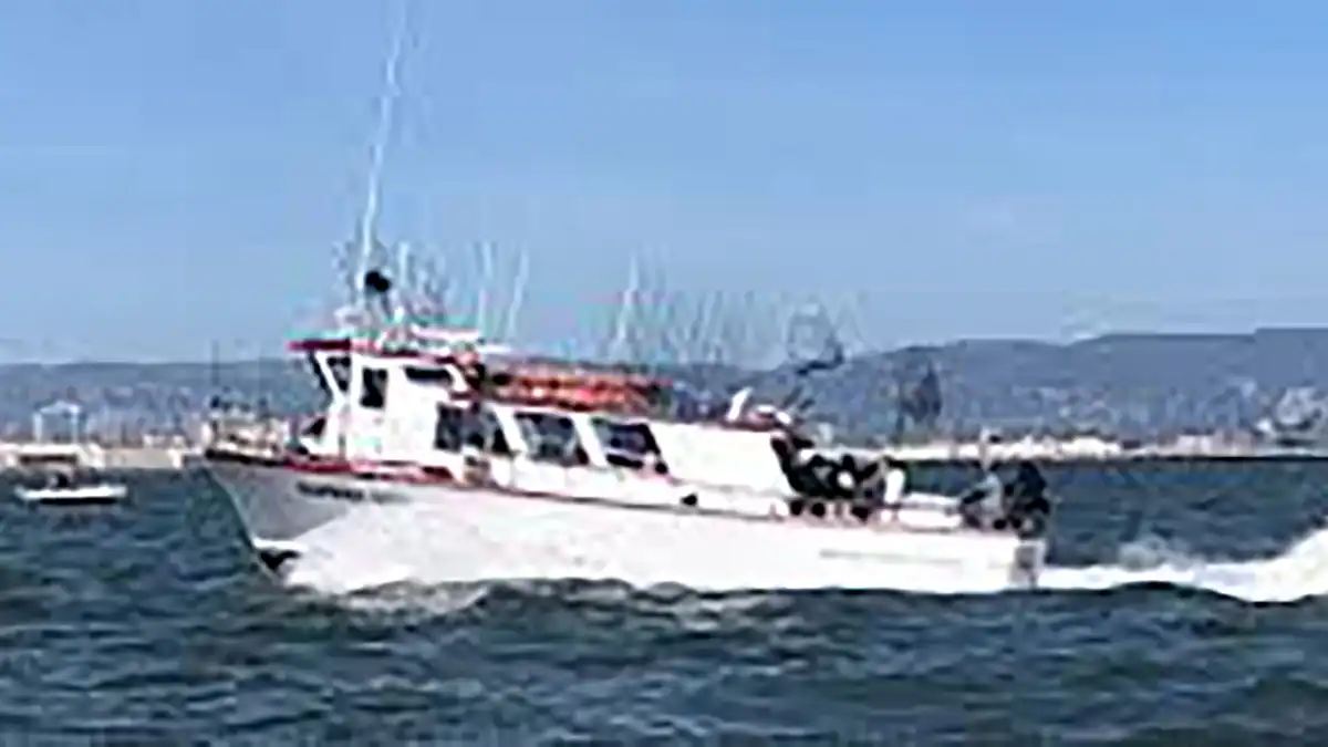 Port side of white boat